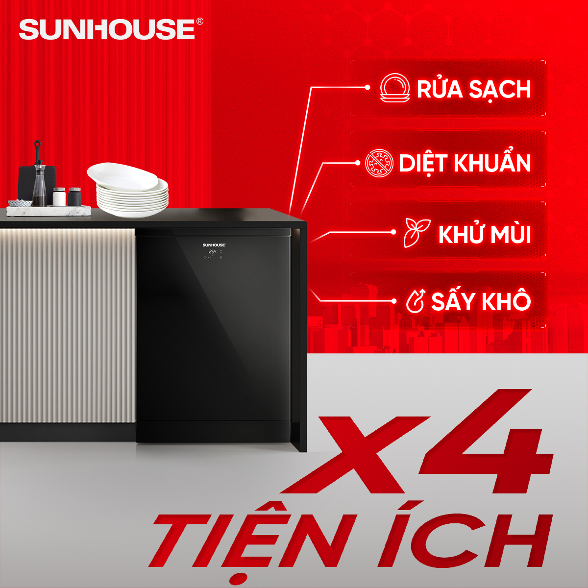 Máy rửa chén Sunhouse