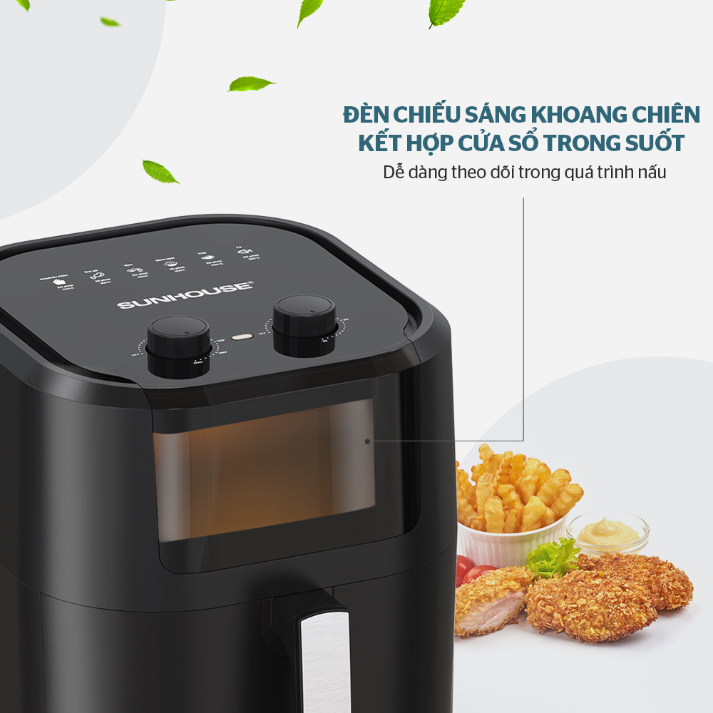 Cửa sổ trong suốt giúp quan sát thực phẩm trong quá trình nấu