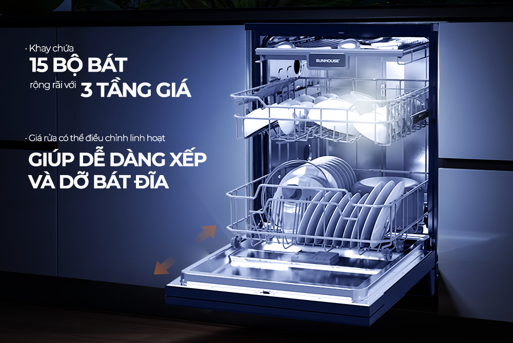 Máy rửa bát Sunhouse SHB8615SEB