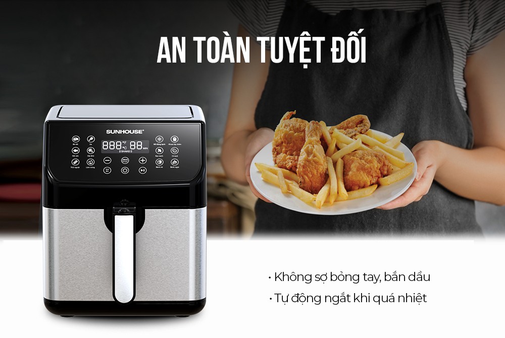 Nướng thịt tiện lợi và an toàn cùng nồi chiên không dầu