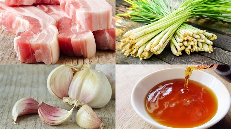 Những nguyên liệu cần có để nướng thịt ba chỉ riềng sả