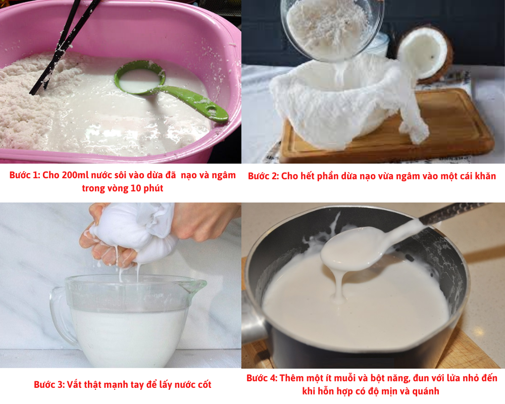 Nếu không muốn dùng nước cốt dừa đóng hộp, bạn cũng có thể dễ dàng nấu nước cốt dừa tại nhà chỉ với vài bước đơn giản