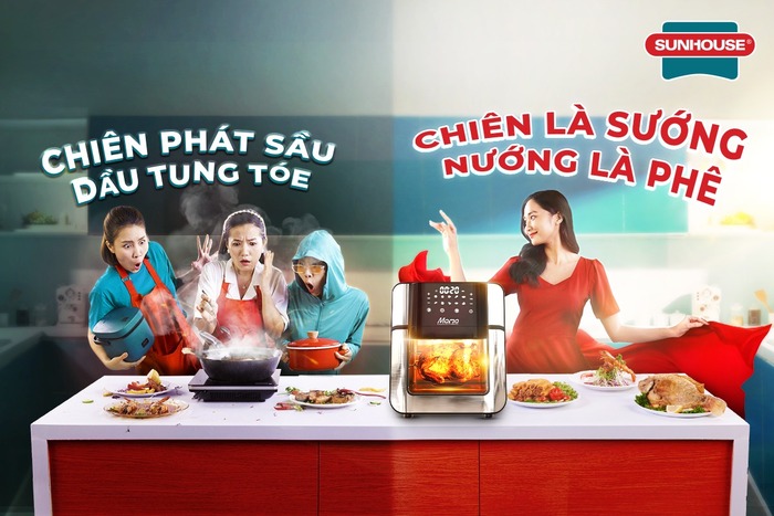 Nồi chiên không dầu giúp không gian bếp gọn gàng, không bị ám mùi