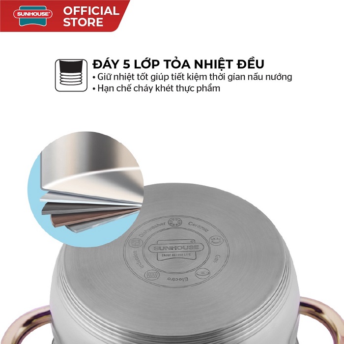 Số lượng lớp đế càng nhiều thì khả giữ nhiệt lâu, giúp thức ăn chín đều và nóng được lâu hơn