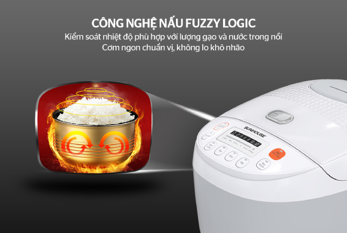Các dòng nồi cơm điện tử của SUNHOUSE được áp dụng công nghệ Fuzzy Logic