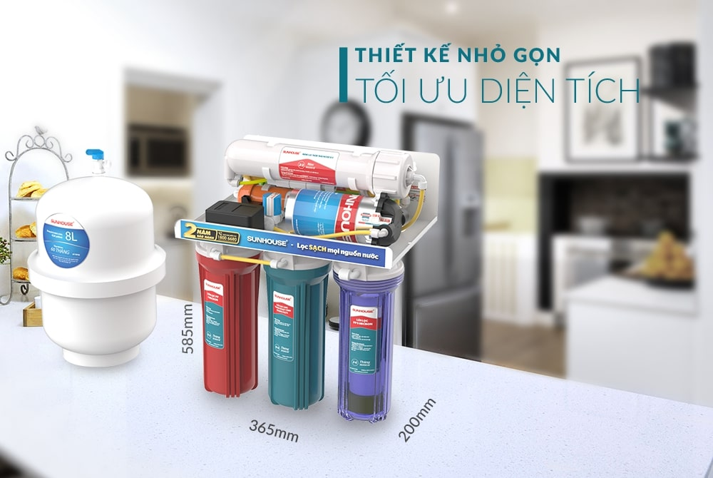 Máy lọc nước RO SHA8878KV với thiết kế nhỏ gọn siêu tiện ích