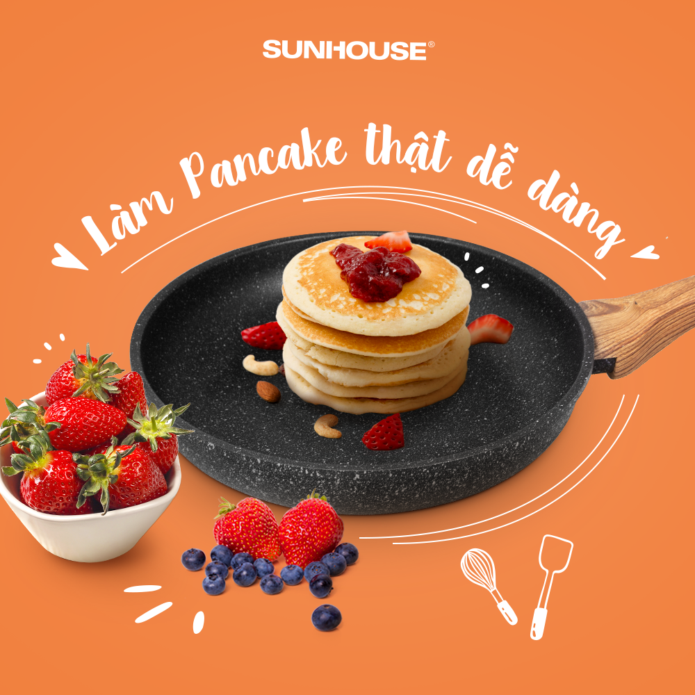 5 PHÚT CHO MỘT BỮA SÁNG HOÀN HẢO VỚI CÔNG THỨC LÀM BÁNH PANCAKE ĐƠN GIẢN CÙNG CHẢO CHỐNG DÍNH 1