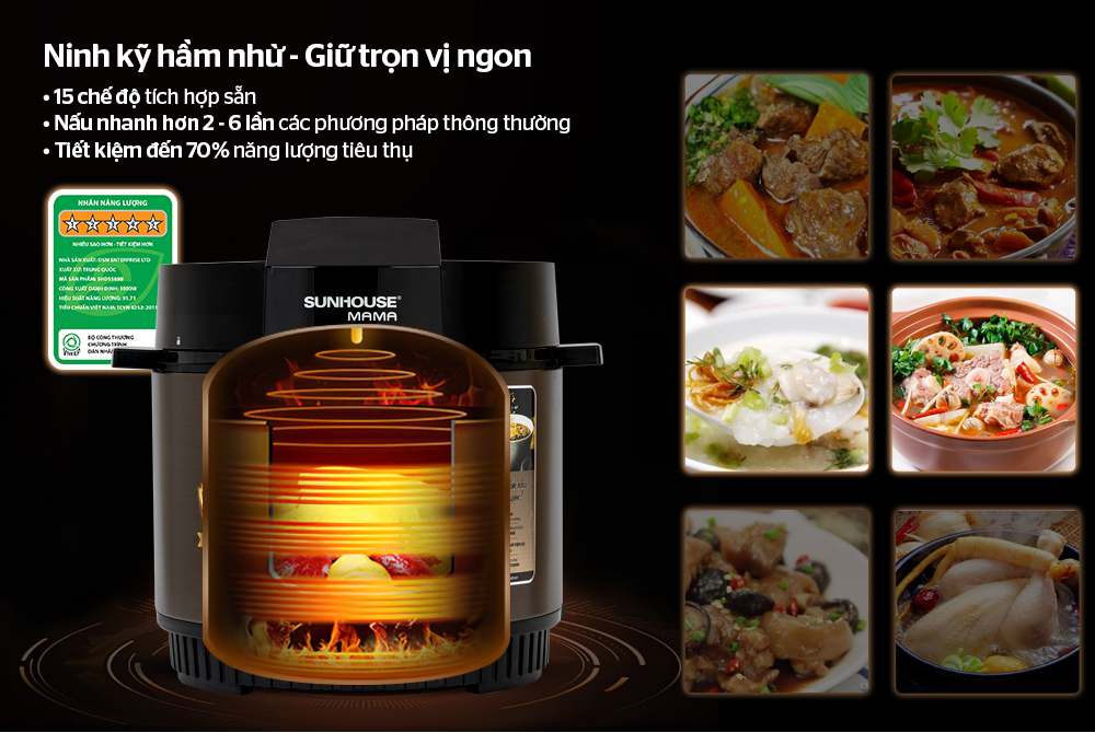 TOP 3 NỒI ÁP SUẤT ĐIỆN ĐA NĂNG SUNHOUSE TỐT NHẤT, ĐÁP ỨNG MỌI NHU CẦU 3