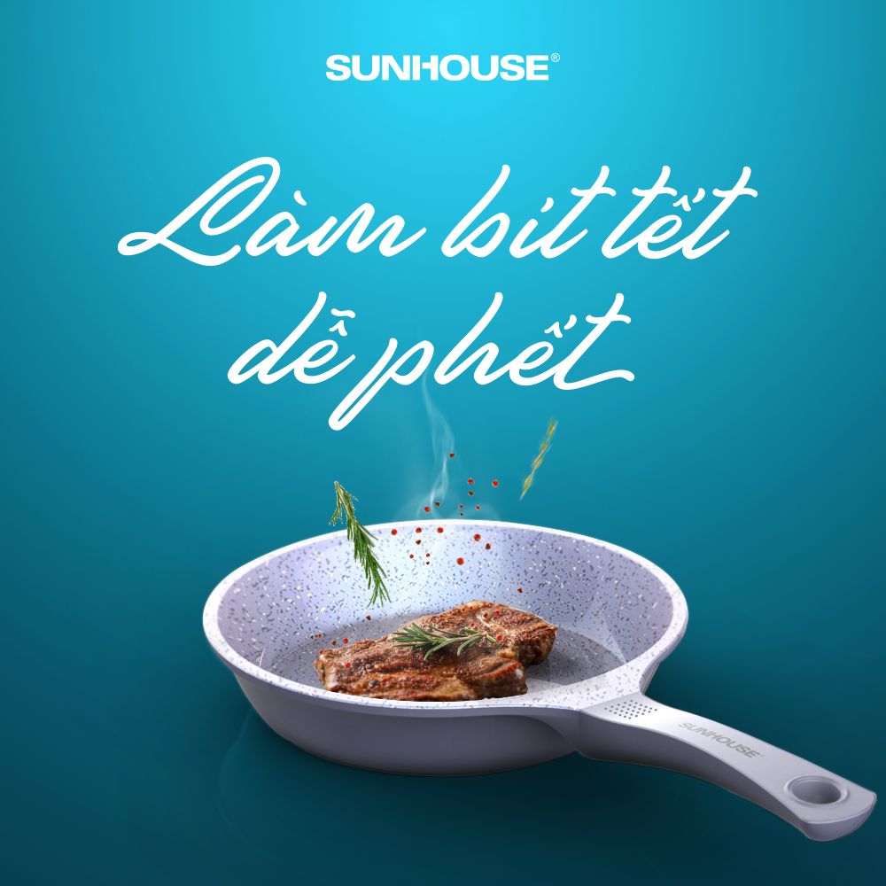 Mẹo làm bít tết mềm ngon chuẩn vị nhà hàng với chảo siêu bền đá SUNHOUSE 5