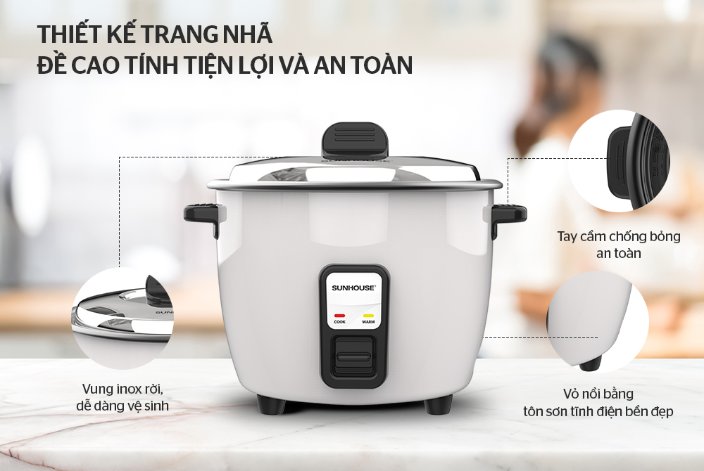 Top 3 nồi cơm điện SUNHOUSE sản xuất tại Việt Nam giá tốt 5