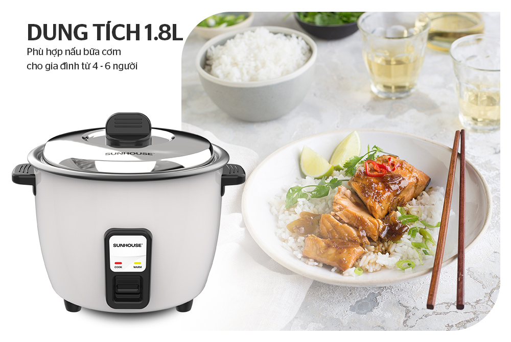 Top 3 nồi cơm điện SUNHOUSE sản xuất tại Việt Nam giá tốt 6