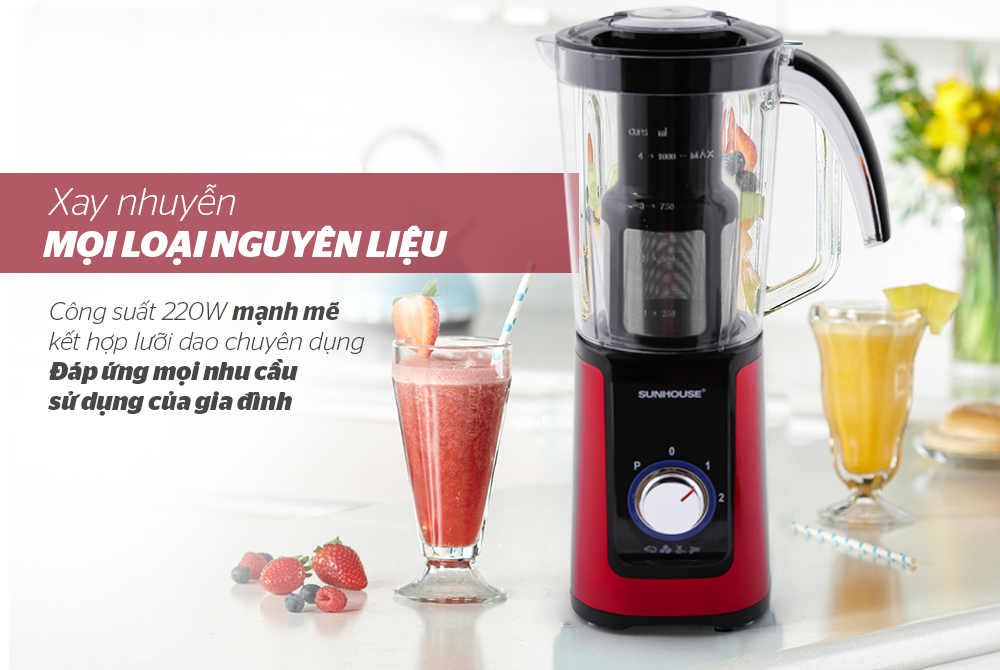 MÁY XAY SINH TỐ ĐA NĂNG SUNHOUSE SHD5322R ĐỎ 6