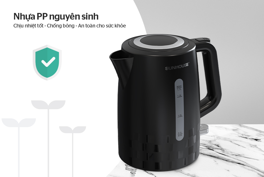 ẤM SIÊU TỐC NHỰA 1.7L SUNHOUSE SHD1306 2