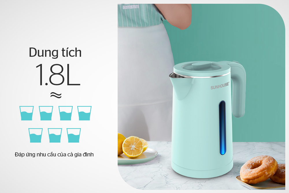 ẤM SIÊU TỐC INOX 2 LỚP 1.8L SUNHOUSE SHD1351 2