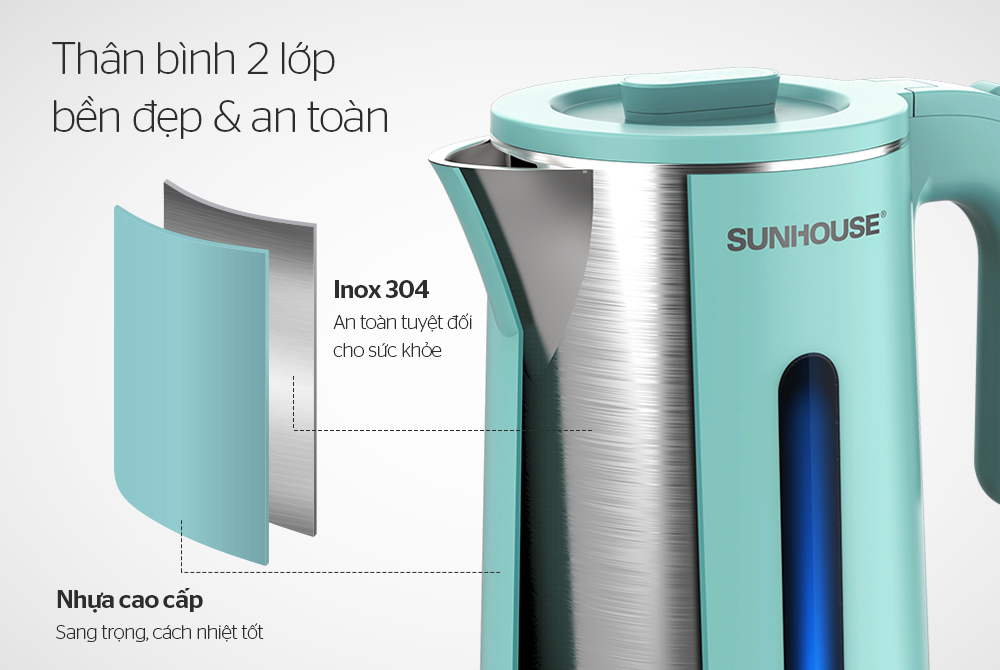 ẤM SIÊU TỐC INOX 2 LỚP 1.8L SUNHOUSE SHD1351 3