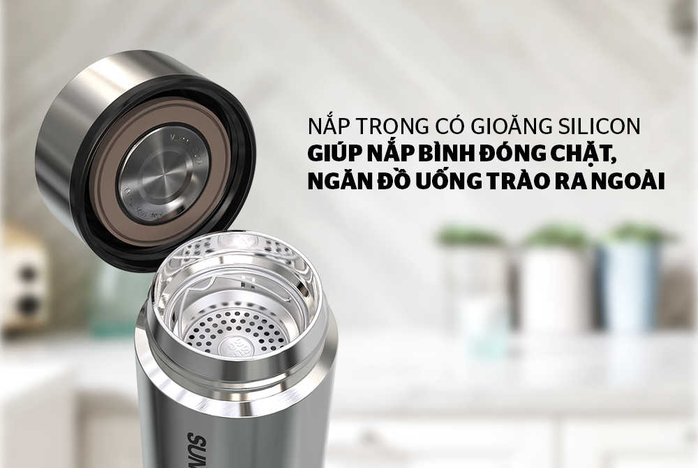BÌNH GIỮ NHIỆT INOX 304 SUNHOUSE 450ML KS-TU450I