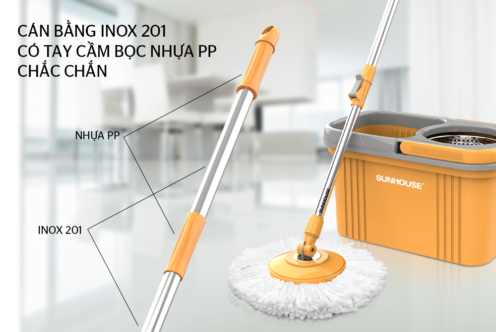 CÂY LAU NHÀ XOAY 360 ĐỘ SUNHOUSE KS-MO350I 2