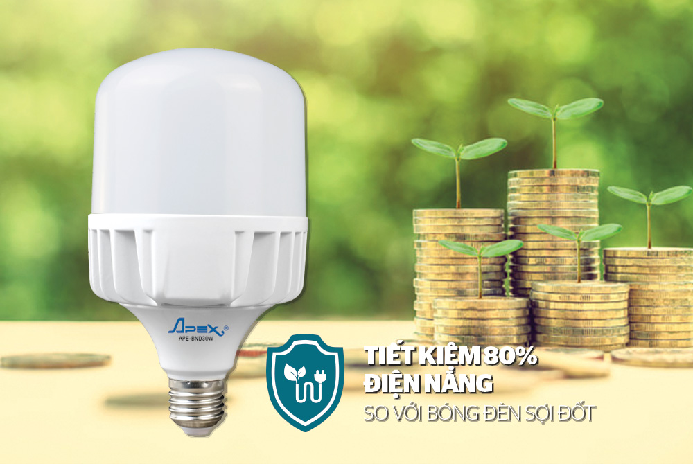 ĐÈN LED BULB NHÔM ĐÚC APEX APE-BND30W 5