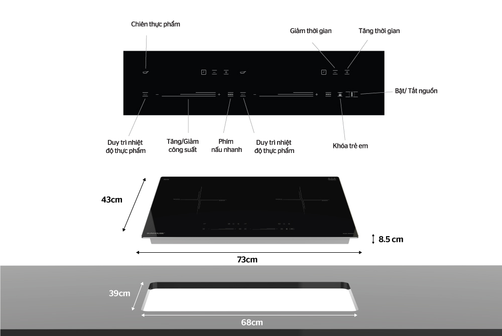BẾP ĐÔI ĐIỆN TỪ SUNHOUSE SHB9109 1