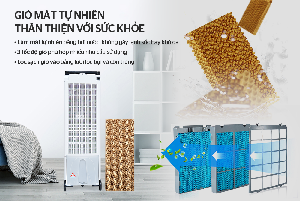 quạt điều hòa SUNHOUSE shd7719 làm mát từ gió tự nhiên