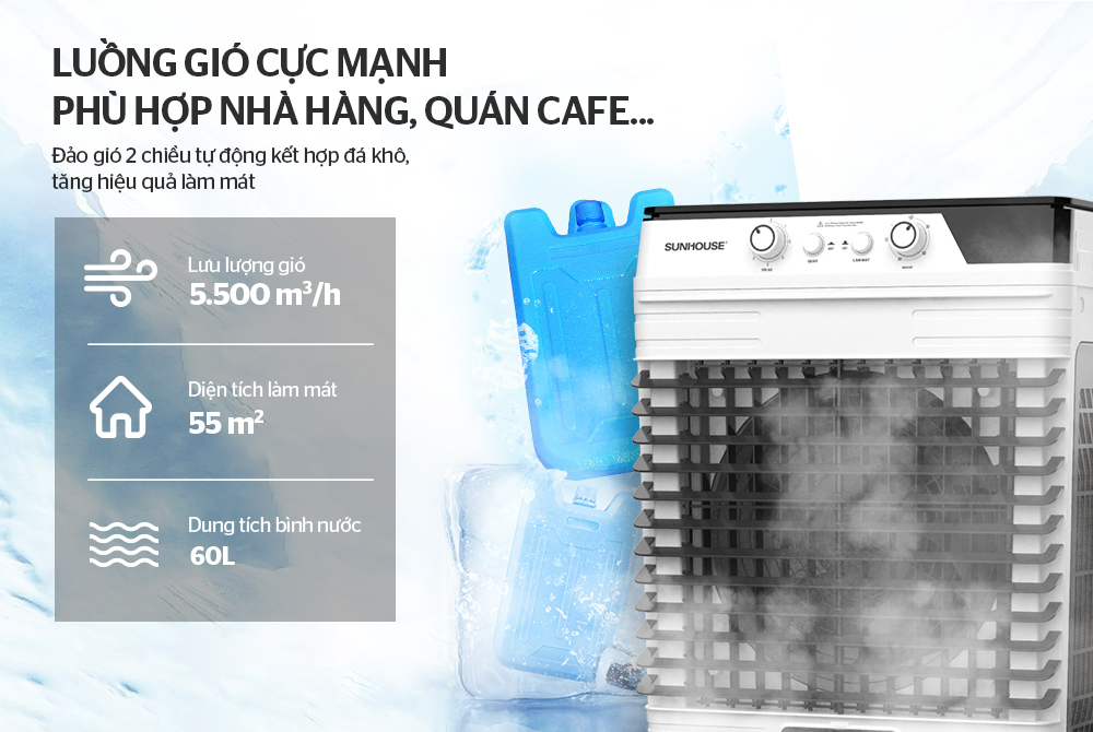 MÁY LÀM MÁT KHÔNG KHÍ SUNHOUSE SHD7759 phù hợp cho cả quán cà phê và nhà hàng